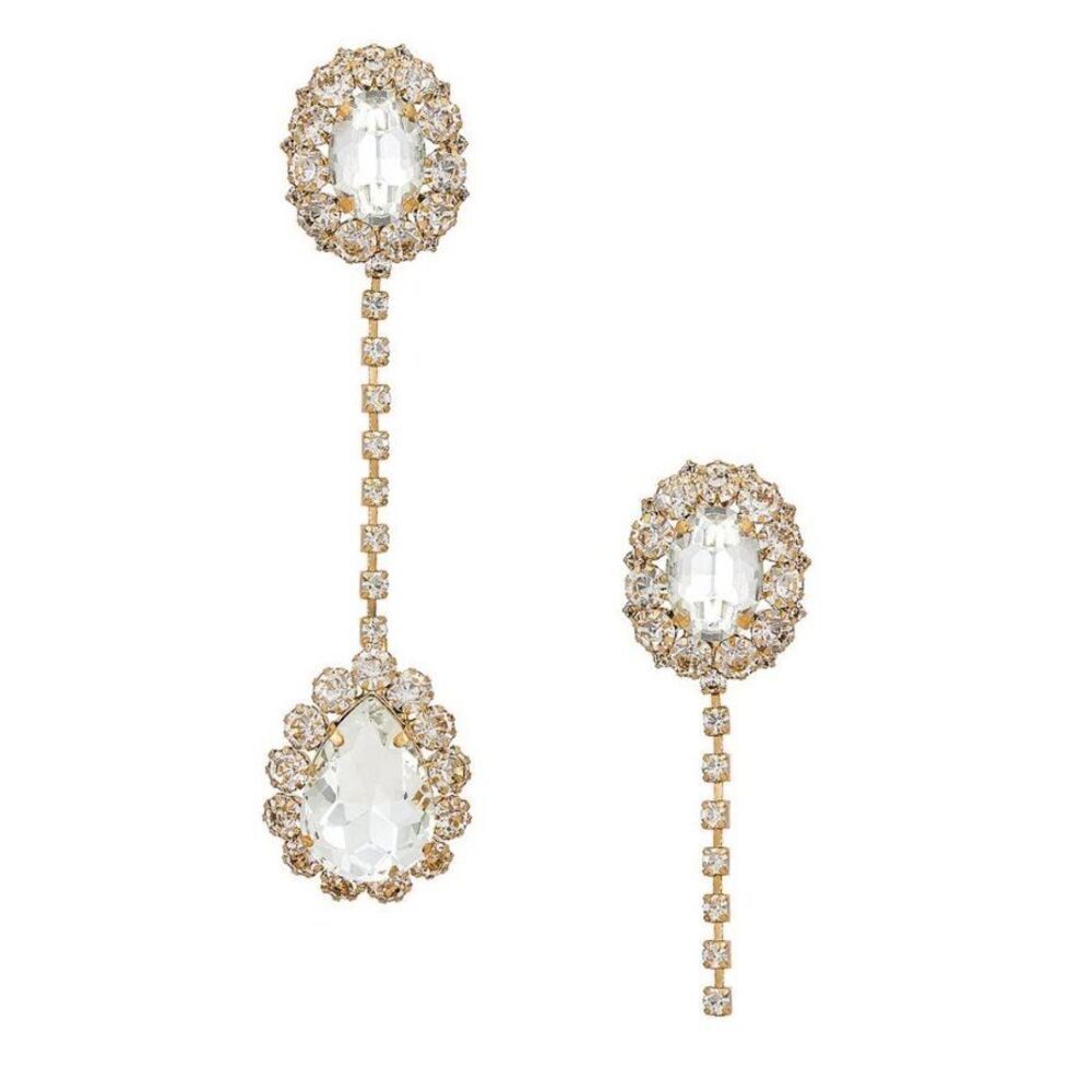 8 Other Reasons‎ Crystal Drop Earrings in Gold Dangling Hanging Statement New